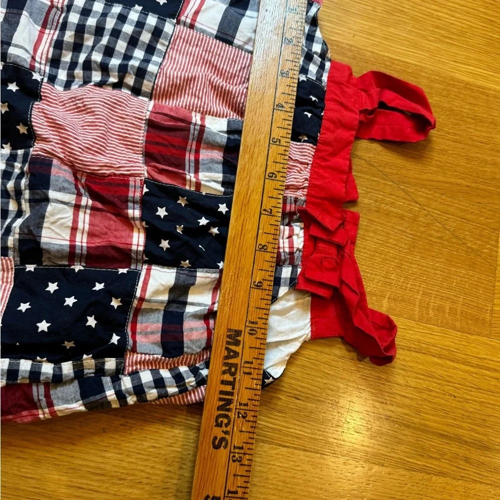 GYMBOREE Patchwork Girl’s Dress with Red and Blue Patterns Patriotic Size 5T